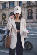 Jaqueta Casual Feminina Coreana Nova, Blazer de Moda para Primavera e Outono, Casaco de Alta Qualidade em Cores Sólidas para Mulheres