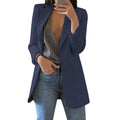Jaqueta Elegante 2026: Blazer Feminino Casual Britânico Profissional Sem Botões com Gola e Bolso Simples
