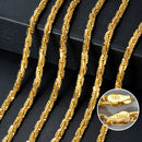 Largura 4mm italiano 750 luxo 18k banhado a ouro texturizado dubai colar diy jóias simples masculino feminino festa