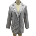 Jaqueta Elegante 2026: Blazer Feminino Casual Britânico Profissional Sem Botões com Gola e Bolso Simples