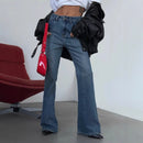 Jeans bootcut de cintura alta lavados retrô americanos, calças versáteis, simples, emagrecedoras, estilo rua