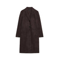 Casaco Feminino de Outono Estilo Minimalista Manga Longa com Barra Reta Efeito Camurça Reversível Estilo Commute Comprimento ...