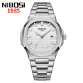 Nibosi relógios masculinos de luxo à prova dwaterproof água luminosa data relógios esportes quadrado relógio masculino casual relógio de pulso quartzo masculino