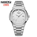 Nibosi relógios masculinos de luxo à prova dwaterproof água luminosa data relógios esportes quadrado relógio masculino casual relógio de pulso quartzo masculino