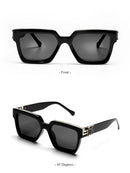 Óculos de Sol Luxuosos Ruiao Retro Black Millionaire Shades 2026 para Homens, Designer de Marca Famosa, Óculos de Sol Quadrados para Homens e Mulheres