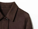 Jaquetas casaco feminino zartins 2025 recortadas topos manga longa outwear sólido elegante moda chique casaco camurça jaqueta de couro feminino