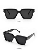 Óculos de Sol Luxuosos Ruiao Retro Black Millionaire Shades 2026 para Homens, Designer de Marca Famosa, Óculos de Sol Quadrados para Homens e Mulheres