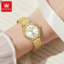 Olevs 5643 mulher relógio superior fino relógio de quartzo feminino espelho de alta dureza 30m à prova dwaterproof água senhoras relógio de pulso