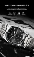 Homem relógio de quartzo luxo à prova dwaterproof água luminosa data semana aço inoxidável relógio masculino relógios masculino reloj hombre