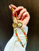 1 pedaço de novas pedras preciosas coloridas e strass incrustadas com luxo acessível, relógio feminino retrô, elegante e moderno 30m à prova d'água, adequado para uso diário e pulsos decorativos para festas, férias e