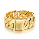 Hip hop 43mm cor dourada cubana corrente gargantilha para mulheres 316l aço inoxidável colar pesado masculino encantos robusto na moda jóias presente