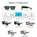 Óculos de Sol Luxuosos Ruiao Retro Black Millionaire Shades 2026 para Homens, Designer de Marca Famosa, Óculos de Sol Quadrados para Homens e Mulheres