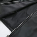 Moda curta jaqueta de motociclista feminina couro falso turn-down colarinho zíper estilo rua solto ajuste manga longa casaco de inverno