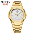 Nibosi relógios masculinos de luxo à prova dwaterproof água luminosa data relógios esportes quadrado relógio masculino casual relógio de pulso quartzo masculino
