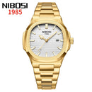 Nibosi relógios masculinos de luxo à prova dwaterproof água luminosa data relógios esportes quadrado relógio masculino casual relógio de pulso quartzo masculino