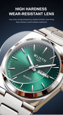 Homem relógio de quartzo luxo à prova dwaterproof água luminosa data semana aço inoxidável relógio masculino relógios masculino reloj hombre