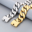 Hip hop 43mm cor dourada cubana corrente gargantilha para mulheres 316l aço inoxidável colar pesado masculino encantos robusto na moda jóias presente