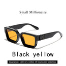 Óculos de Sol Luxuosos Ruiao Retro Black Millionaire Shades 2026 para Homens, Designer de Marca Famosa, Óculos de Sol Quadrados para Homens e Mulheres