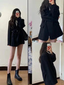 Jaqueta Casual Feminina Coreana Nova, Blazer de Moda para Primavera e Outono, Casaco de Alta Qualidade em Cores Sólidas para Mulheres