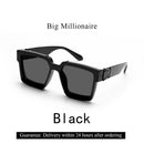 Óculos de Sol Luxuosos Ruiao Retro Black Millionaire Shades 2026 para Homens, Designer de Marca Famosa, Óculos de Sol Quadrados para Homens e Mulheres