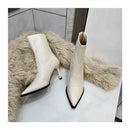 Outono inverno feminino botas de tornozelo fino moda elegante apontou toe sapatos finos salto alto feminino morder botas curtas