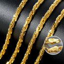 Largura 4mm italiano 750 luxo 18k banhado a ouro texturizado dubai colar diy jóias simples masculino feminino festa