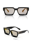 Óculos de Sol Luxuosos Ruiao Retro Black Millionaire Shades 2026 para Homens, Designer de Marca Famosa, Óculos de Sol Quadrados para Homens e Mulheres