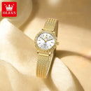 Olevs 5643 mulher relógio superior fino relógio de quartzo feminino espelho de alta dureza 30m à prova dwaterproof água senhoras relógio de pulso