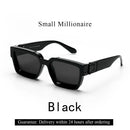 Óculos de Sol Luxuosos Ruiao Retro Black Millionaire Shades 2026 para Homens, Designer de Marca Famosa, Óculos de Sol Quadrados para Homens e Mulheres