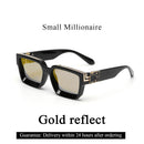 Óculos de Sol Luxuosos Ruiao Retro Black Millionaire Shades 2026 para Homens, Designer de Marca Famosa, Óculos de Sol Quadrados para Homens e Mulheres