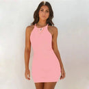 Vestido de Festa Sem Mangas Sexy de Verão para Mulheres, Estilo Elegante e Fashion, 100% Outro Material, Qualidade Premium
