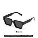 Óculos de Sol Luxuosos Ruiao Retro Black Millionaire Shades 2026 para Homens, Designer de Marca Famosa, Óculos de Sol Quadrados para Homens e Mulheres