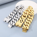 Hip hop 43mm cor dourada cubana corrente gargantilha para mulheres 316l aço inoxidável colar pesado masculino encantos robusto na moda jóias presente