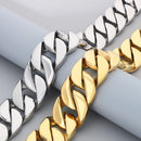 Hip hop 43mm cor dourada cubana corrente gargantilha para mulheres 316l aço inoxidável colar pesado masculino encantos robusto na moda jóias presente