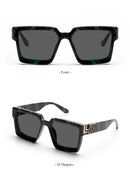 Óculos de Sol Luxuosos Ruiao Retro Black Millionaire Shades 2026 para Homens, Designer de Marca Famosa, Óculos de Sol Quadrados para Homens e Mulheres