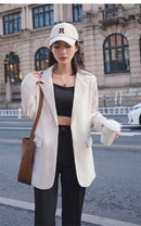 Jaqueta Casual Feminina Coreana Nova, Blazer de Moda para Primavera e Outono, Casaco de Alta Qualidade em Cores Sólidas para Mulheres