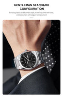 Homem relógio de quartzo luxo à prova dwaterproof água luminosa data semana aço inoxidável relógio masculino relógios masculino reloj hombre