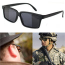 Óculos retrovisor anti-rastreamento masculino feminino vintage preto quadrado tons reflexivos ver atrás da espião óculos de sol com espelho no lado
