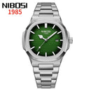 Nibosi relógios masculinos de luxo à prova dwaterproof água luminosa data relógios esportes quadrado relógio masculino casual relógio de pulso quartzo masculino