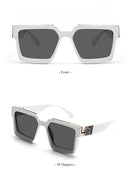 Óculos de Sol Luxuosos Ruiao Retro Black Millionaire Shades 2026 para Homens, Designer de Marca Famosa, Óculos de Sol Quadrados para Homens e Mulheres