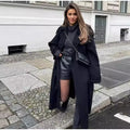 Elegante Casaco Feminino de Lã Preto 2025 Outono Inverno Estilo Coreano Hepburn Miniatura Agasalho de Lã Manga Longa Gola de ...