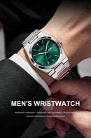 Homem relógio de quartzo luxo à prova dwaterproof água luminosa data semana aço inoxidável relógio masculino relógios masculino reloj hombre