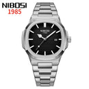 Nibosi relógios masculinos de luxo à prova dwaterproof água luminosa data relógios esportes quadrado relógio masculino casual relógio de pulso quartzo masculino