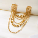 Colar de borla multicamadas dourado exagerado, corrente chique para festa de formatura, aniversário para mulheres, joias de festa, presente