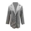 Jaqueta Elegante 2026: Blazer Feminino Casual Britânico Profissional Sem Botões com Gola e Bolso Simples