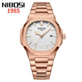 Nibosi relógios masculinos de luxo à prova dwaterproof água luminosa data relógios esportes quadrado relógio masculino casual relógio de pulso quartzo masculino