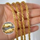 Largura 4mm italiano 750 luxo 18k banhado a ouro texturizado dubai colar diy jóias simples masculino feminino festa