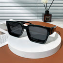 Óculos de Sol Luxuosos Ruiao Retro Black Millionaire Shades 2026 para Homens, Designer de Marca Famosa, Óculos de Sol Quadrados para Homens e Mulheres