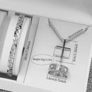 Conjunto de 4 Relógios de Pulso Masculinos de Quartzo com Mostrador Árabe, Pulseira de Silicone e Colar (Sem Caixa)
