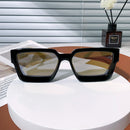 Óculos de Sol Luxuosos Ruiao Retro Black Millionaire Shades 2026 para Homens, Designer de Marca Famosa, Óculos de Sol Quadrados para Homens e Mulheres